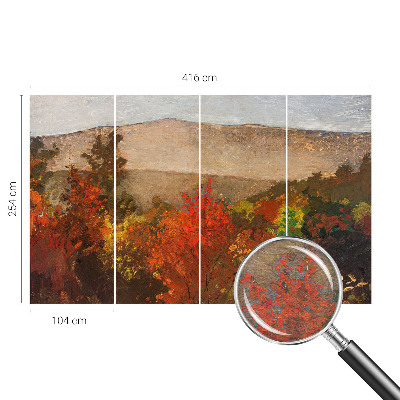Decorative wall mural for living room with an autumn panorama design