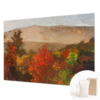 Decorative wall mural for living room with an autumn panorama design