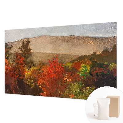 Decorative wall mural for living room with an autumn panorama design