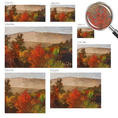 Decorative wall mural for living room with an autumn panorama design