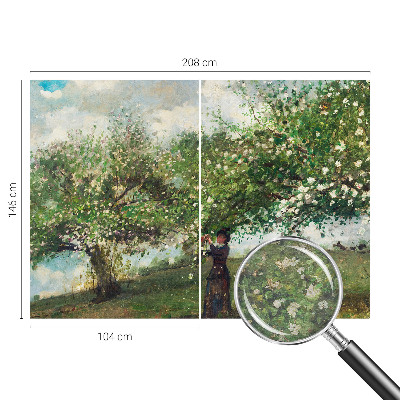 Non-woven photo wallpaper featuring a spring scene