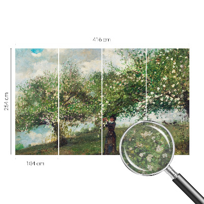 Non-woven photo wallpaper featuring a spring scene