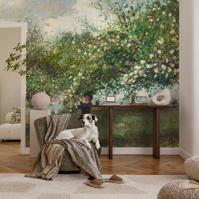 Non-woven photo wallpaper featuring a spring scene