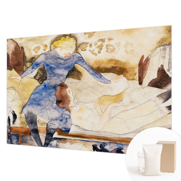 Wallpaper mural with a feminine peace design