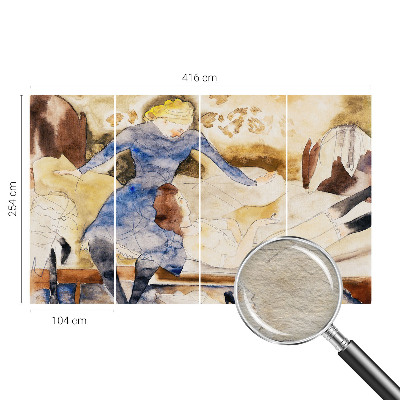 Wallpaper mural with a feminine peace design