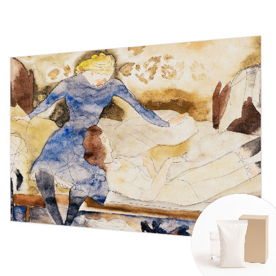 Wallpaper mural with a feminine peace design