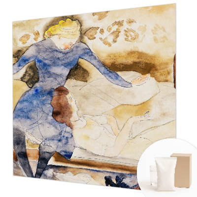 Wallpaper mural with a feminine peace design