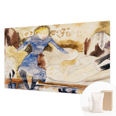 Wallpaper mural with a feminine peace design