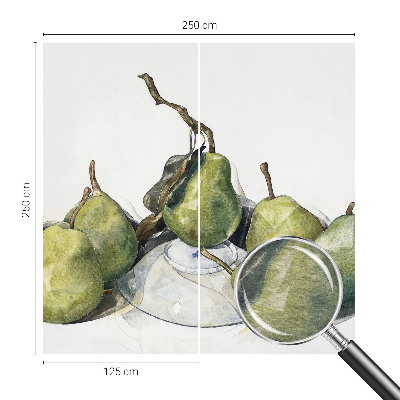 Photo wallpaper Watercolor pears