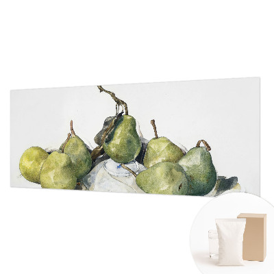 Photo wallpaper with a watercolor pears design