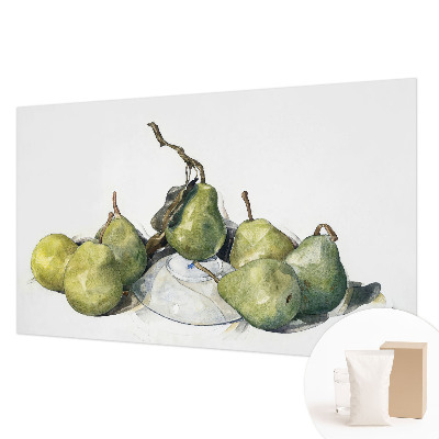 Photo wallpaper with a watercolor pears design
