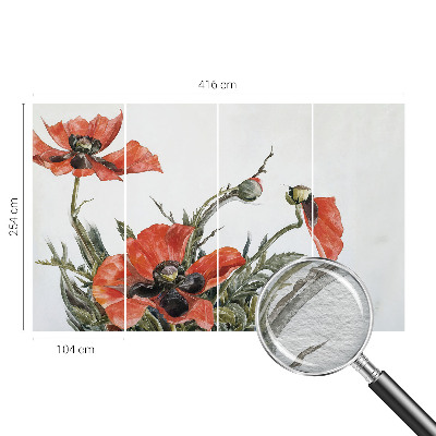 Photo wall mural Red poppies