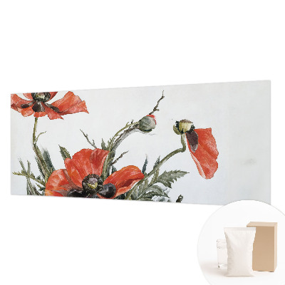 Photo wall mural with a red poppy design
