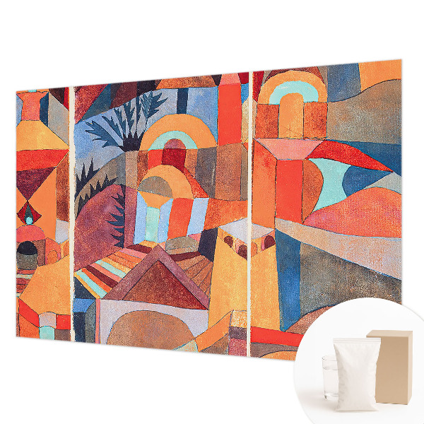 Wallpaper mural for living room with a colorful mosaic design