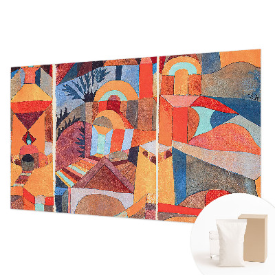 Wallpaper mural for living room with a colorful mosaic design