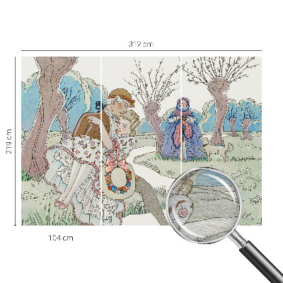 Bedroom wall mural wallpaper Romantic scene