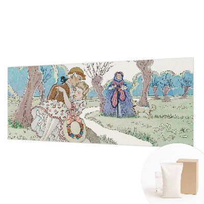 Bedroom wall mural wallpaper with a romantic scene
