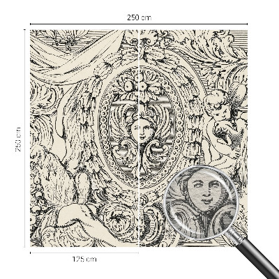 Large wall mural featuring an abundance of ornamental motifs