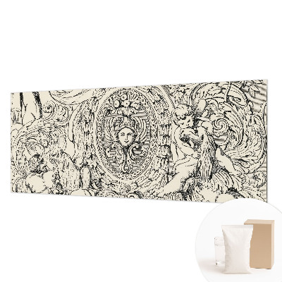 Large wall mural featuring an abundance of ornamental motifs