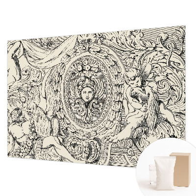 Large wall mural featuring an abundance of ornamental motifs