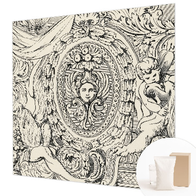 Large wall mural featuring an abundance of ornamental motifs