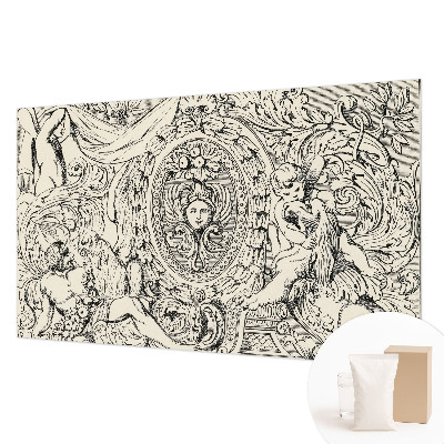 Large wall mural featuring an abundance of ornamental motifs