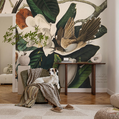 Custom size wall mural Birds magnolias