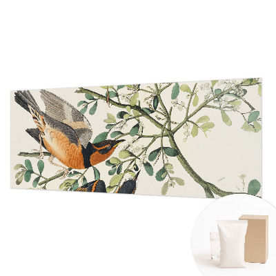 Modern wall mural for bedroom featuring colorful birds