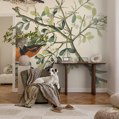 Modern wall mural for bedroom Colorful birds