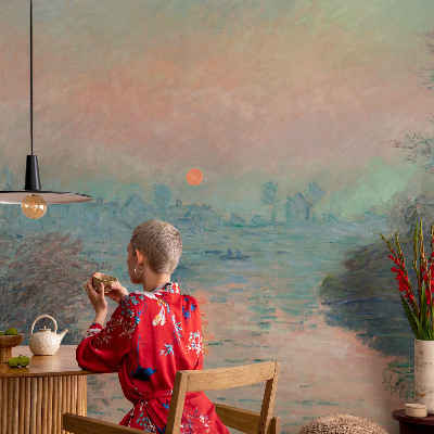 High quality wall mural wallpaper with an atmospheric twilight design