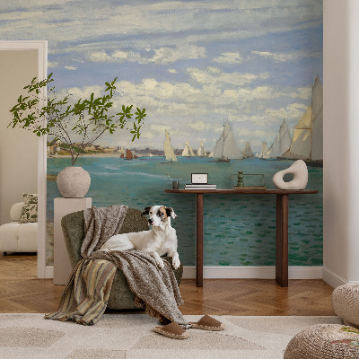 Premium wall mural for bedroom with a seaside landscape design