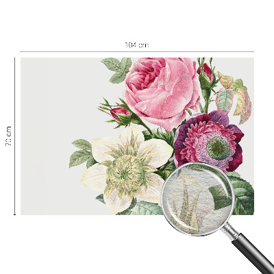 Decorative wall mural for living room with a flower bouquet design