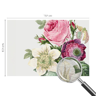 Decorative wall mural for living room with a flower bouquet design