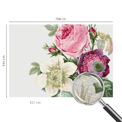 Decorative wall mural for living room with a flower bouquet design