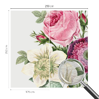 Decorative wall mural for living room with a flower bouquet design