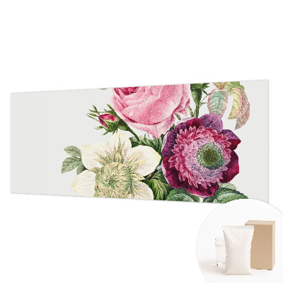 Decorative wall mural for living room with a flower bouquet design