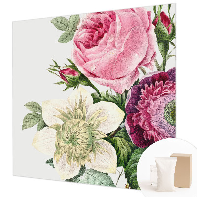 Decorative wall mural for living room with a flower bouquet design