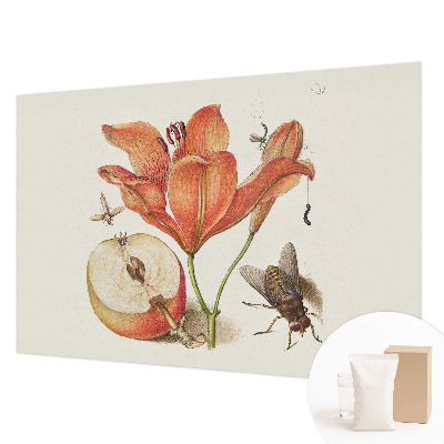 Non-woven wall mural with a botanical illustration