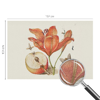 Non-woven wall mural with a botanical illustration