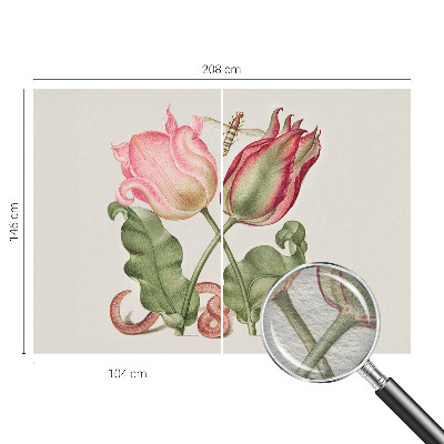 Premium photo wallpaper featuring a tulip design