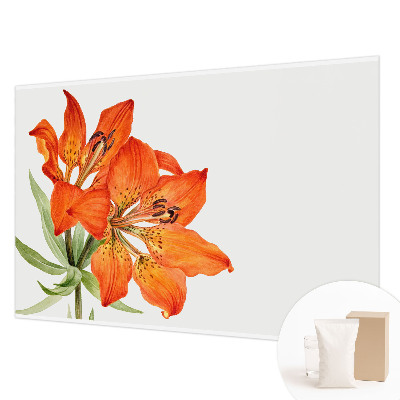 Wall mural with an orange lily motif