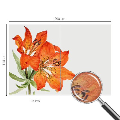 Wall mural with an orange lily motif
