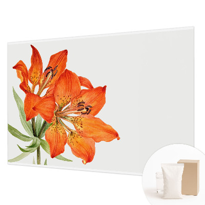 Wall mural with an orange lily motif