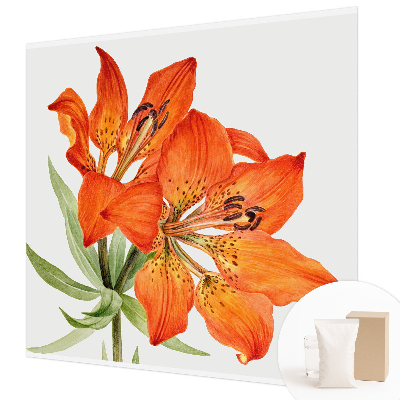Wall mural with an orange lily motif