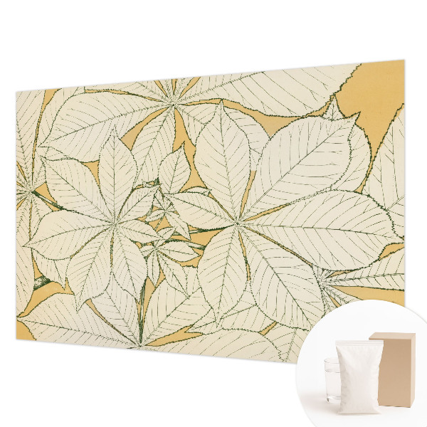 Photo wall mural with chestnut leaves design