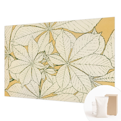 Photo wall mural with chestnut leaves design