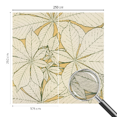 Photo wall mural with chestnut leaves design