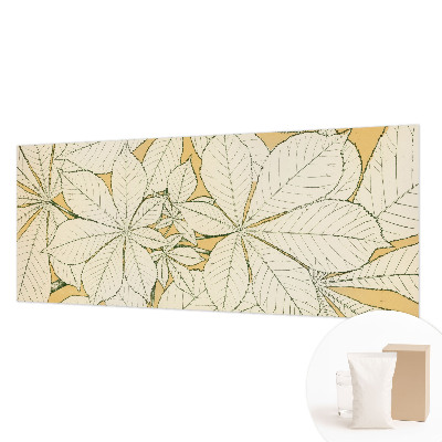 Photo wall mural with chestnut leaves design
