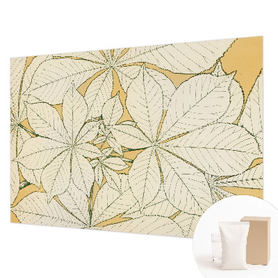 Photo wall mural with chestnut leaves design