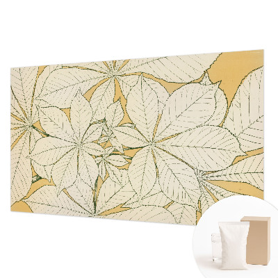 Photo wall mural with chestnut leaves design